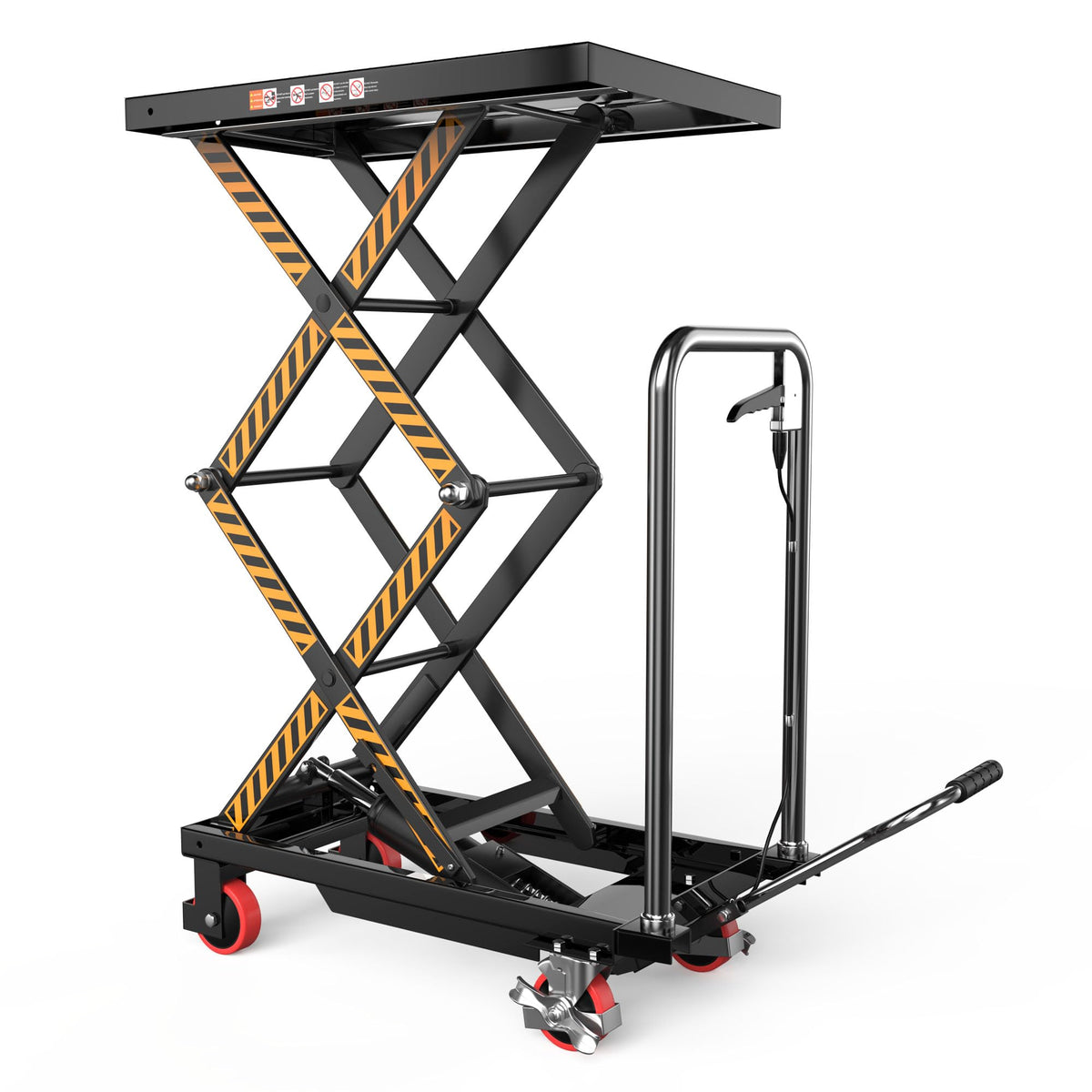 Hydraulic Lift Table Cart: 330lb Double Scissor 49.6" Lift Height