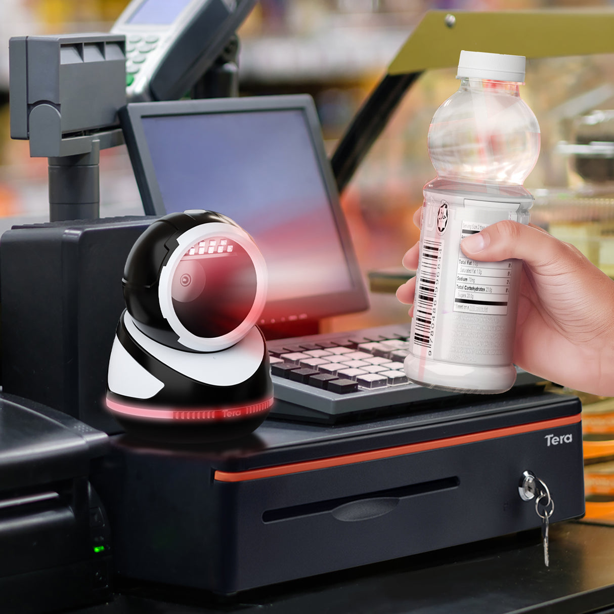 9800 2D Desktop USB Barcode Scanner White