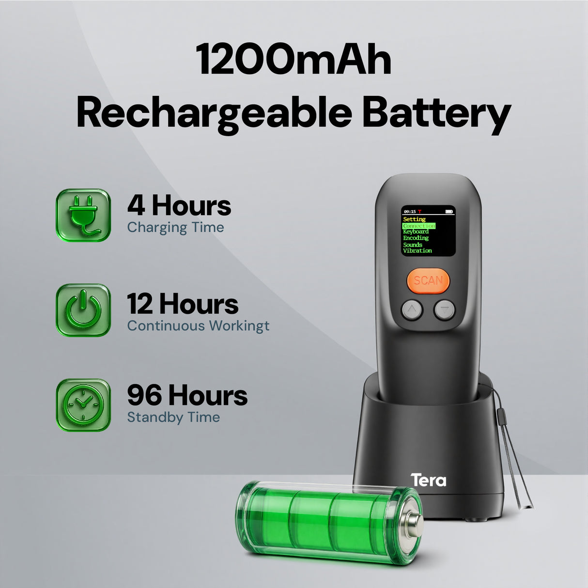 1600 2D Portable Barcode Scanner