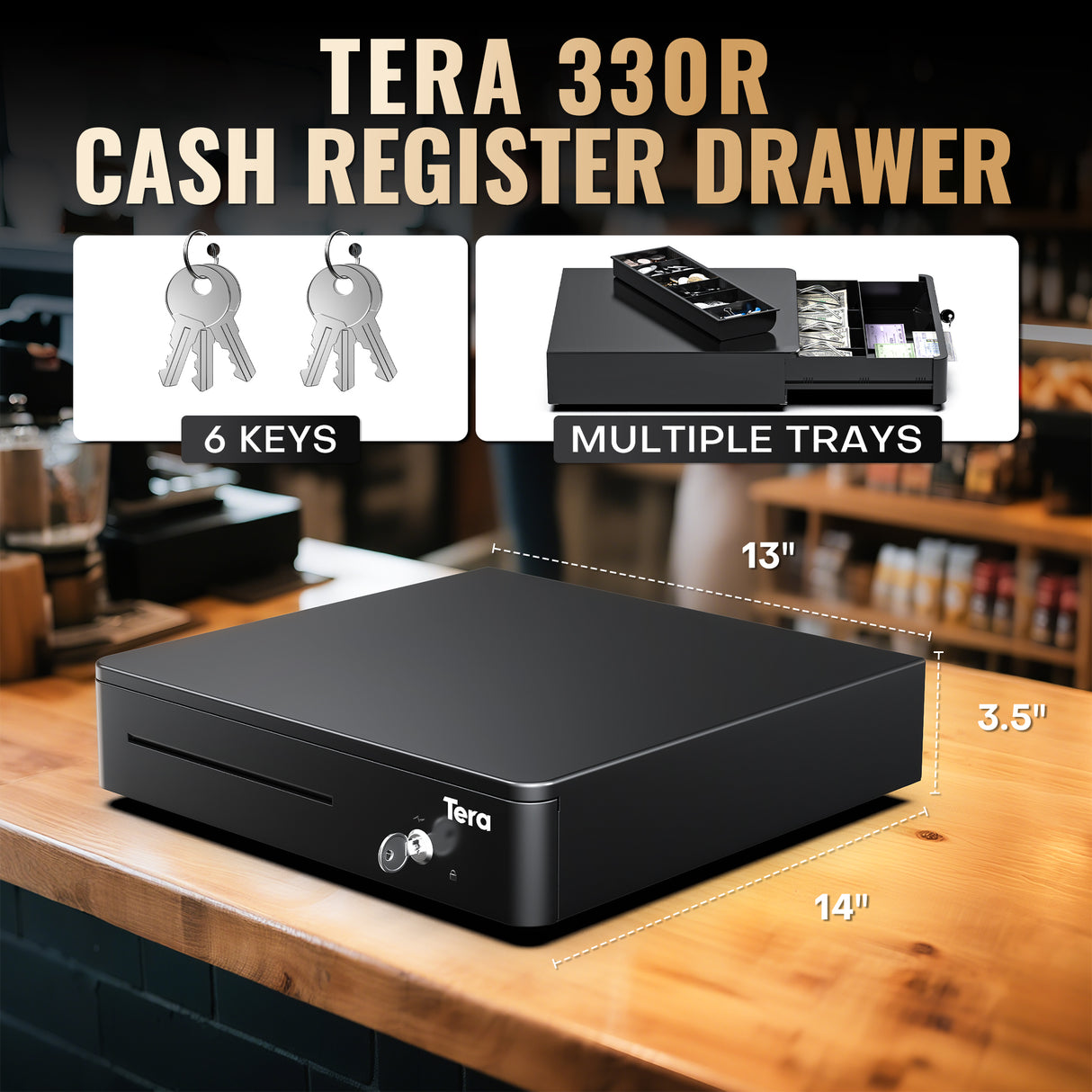 330R 13 inch Auto Open Cash Drawer