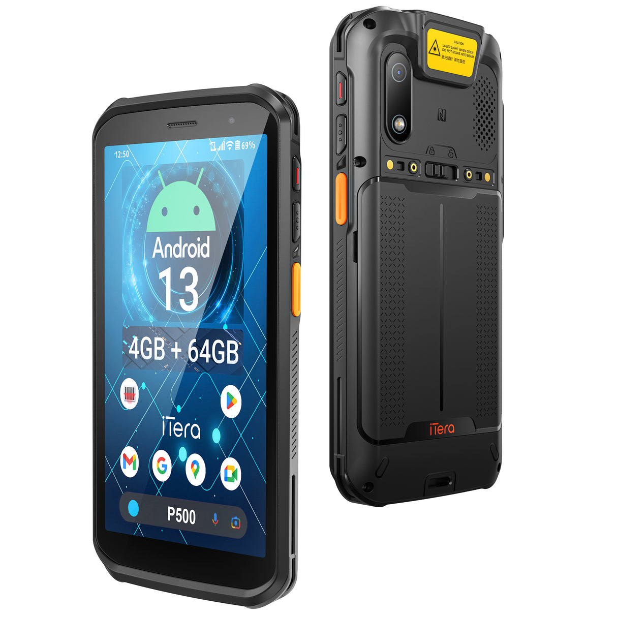 iTera P500 Rugged Android 13 Barcode Scanner PDA