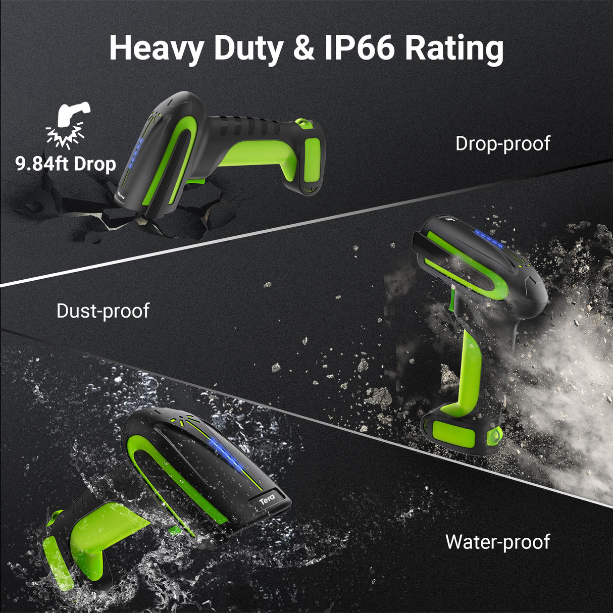 8100 Industrial 2D Handheld BarCode Scanner Green