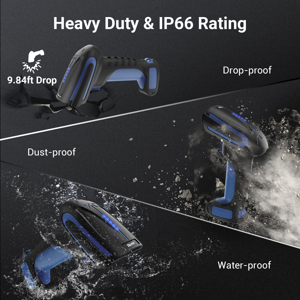 8100 Industrial 2D Handheld BarCode Scanner Deep Blue