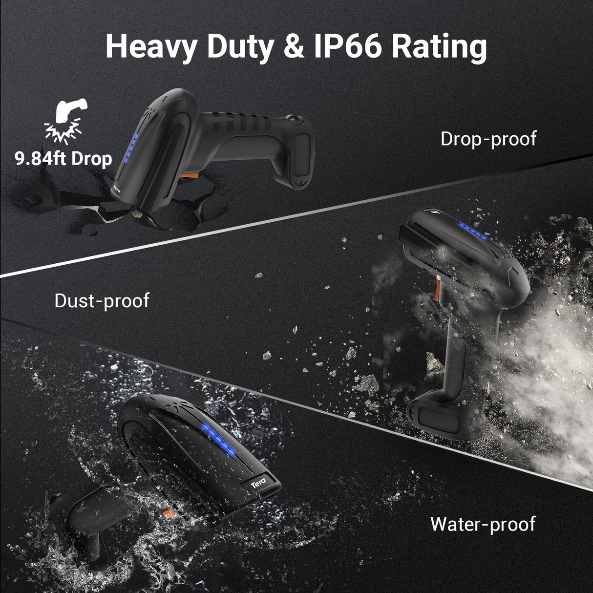 8100 Industrial 2D Handheld BarCode Scanner Black