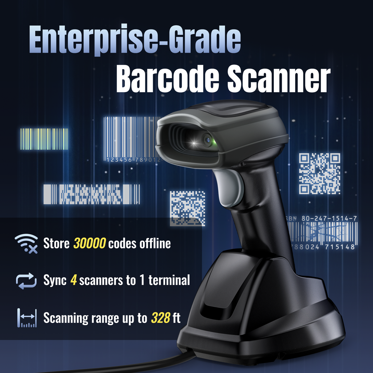 CS2290 2D Wireless Barcode Scanner with Cradle