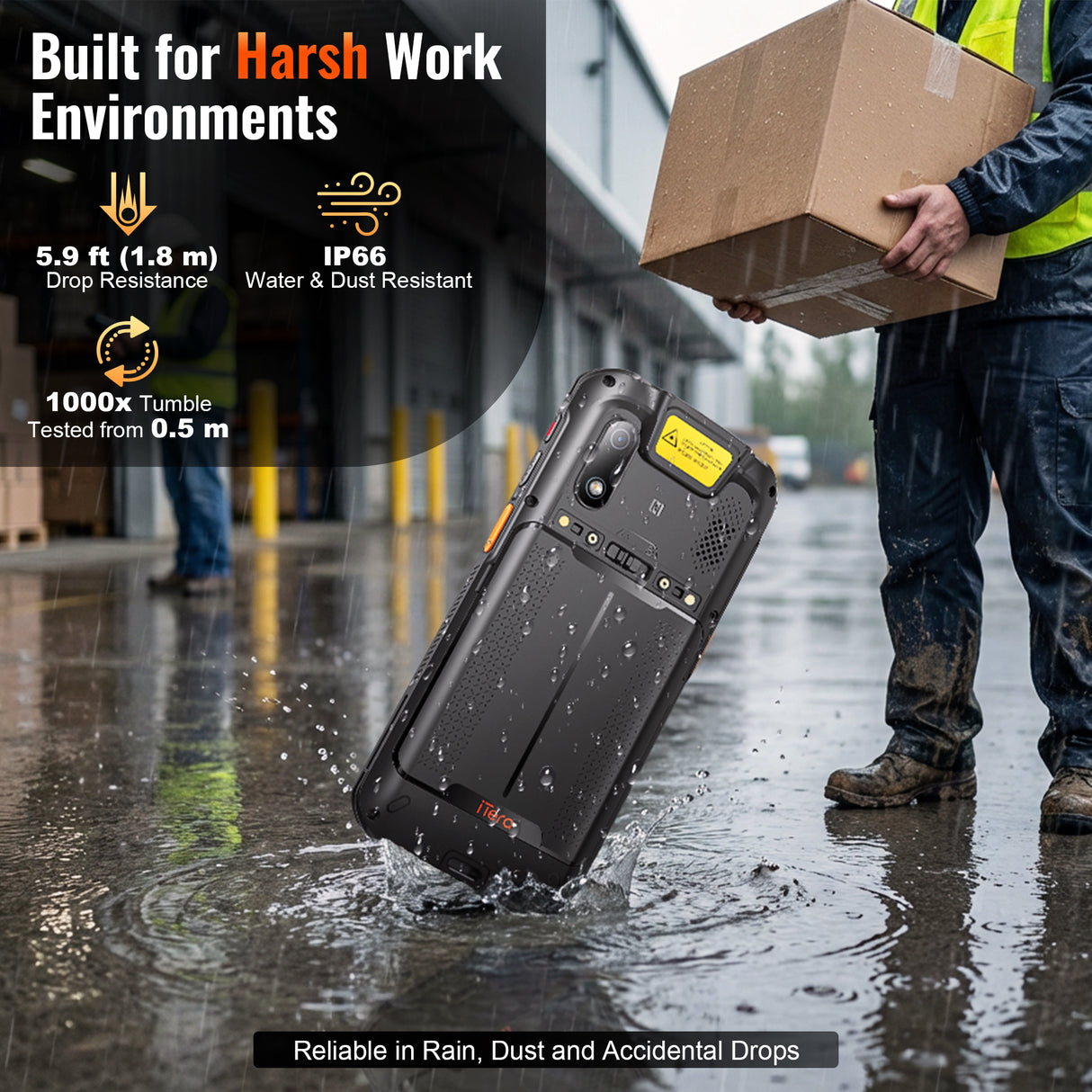 iTera P500 Rugged Android 13 Barcode Scanner PDA