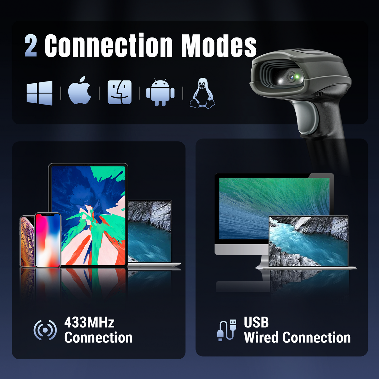 CS2290 2D Wireless Barcode Scanner with Cradle