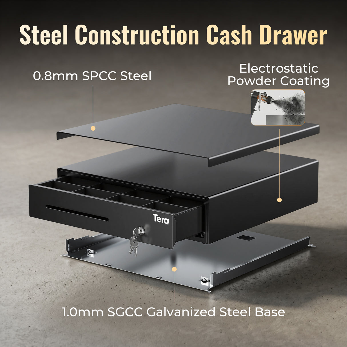 415A 16 inch 5 Bill 8 Coin Cash Drawer