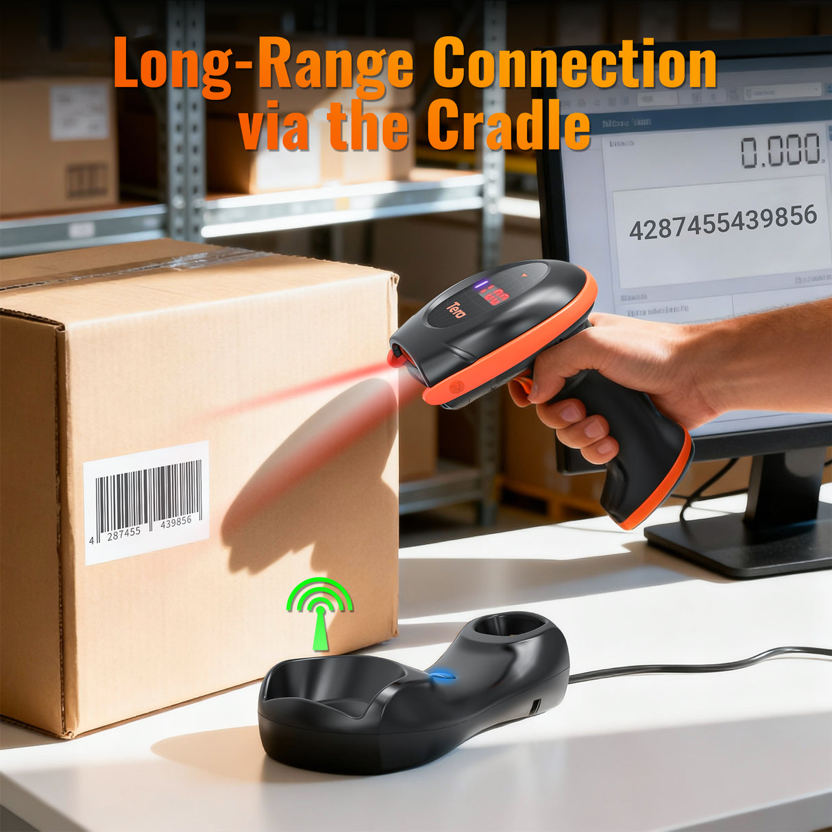 HW0008 2D Wireless Barcode Scanner with Cradle