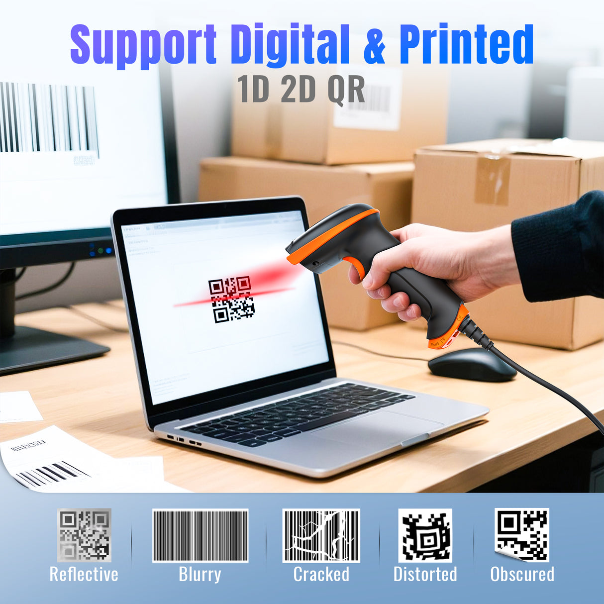 D5100Y 2D USB Barcode Scanner