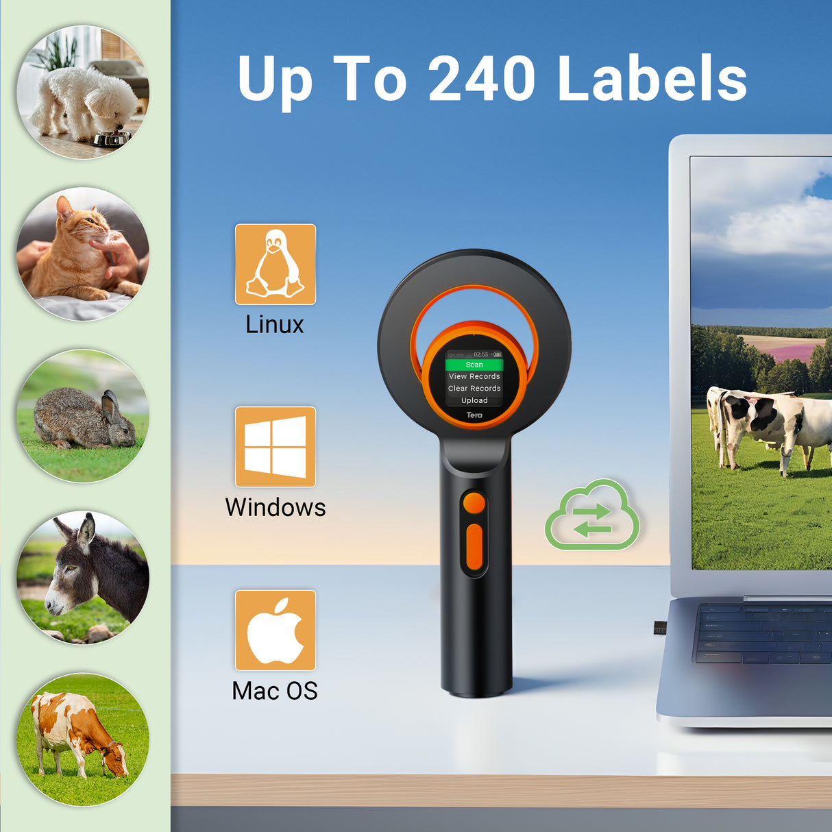 Tera Upgrade Pet Microchip Scanner H02