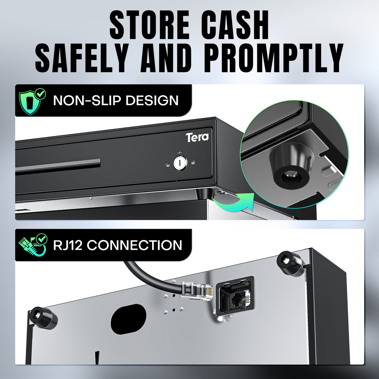 330E 13 Inch 4 Bill 8 Coin Cash Drawer