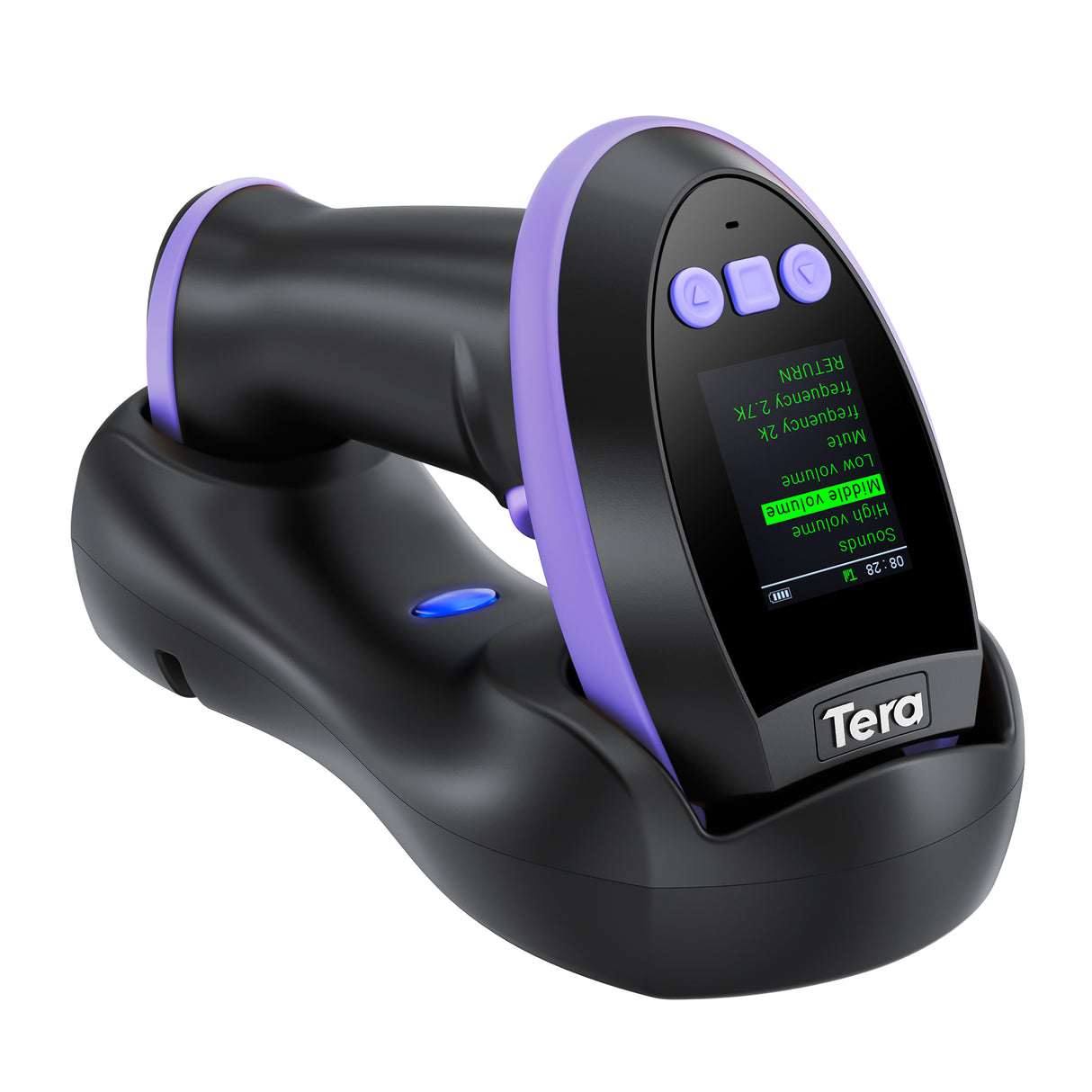 HW0009 2D BarCode Scanner with Display Screen Purple