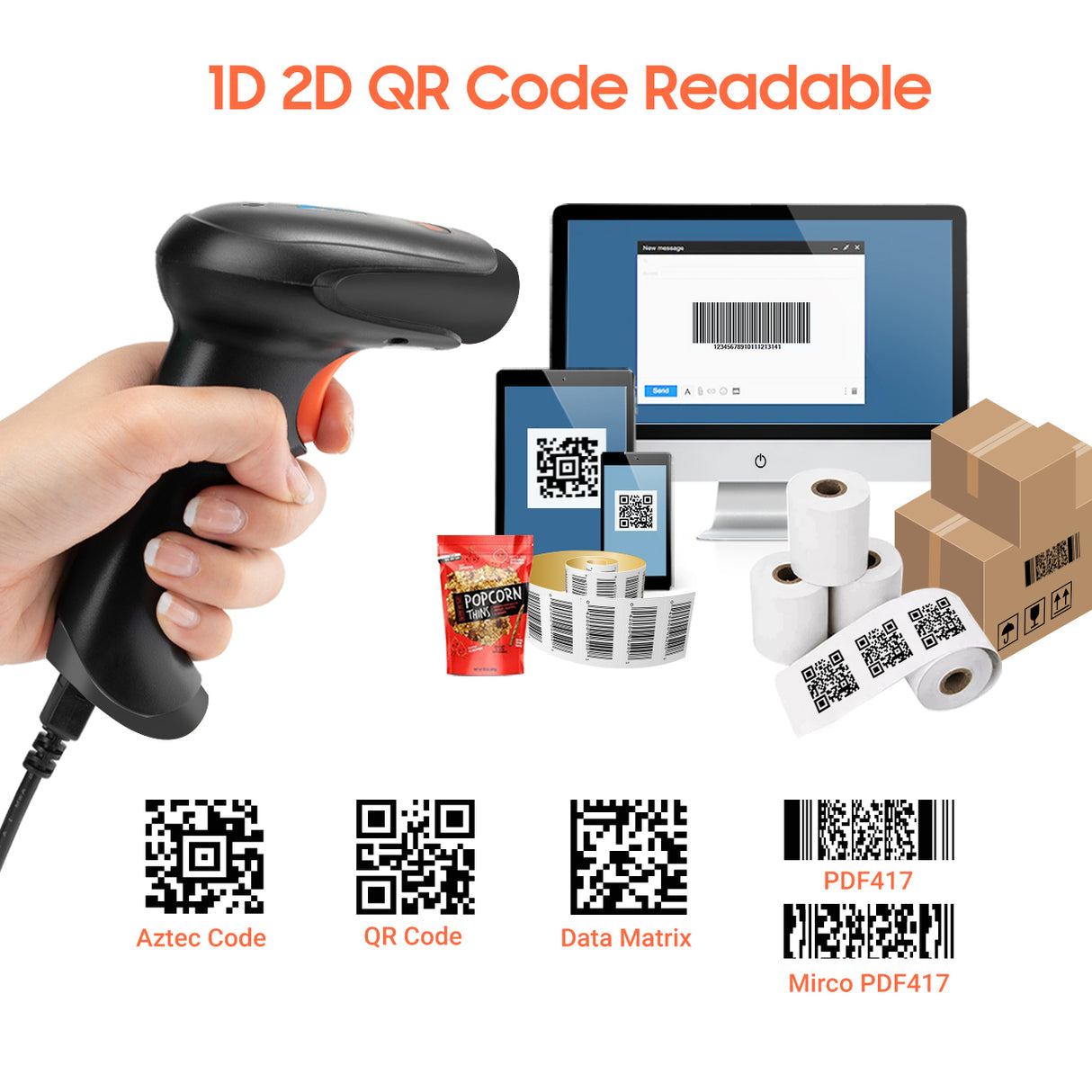 HW0002 2D Wireless Barcode Scanner