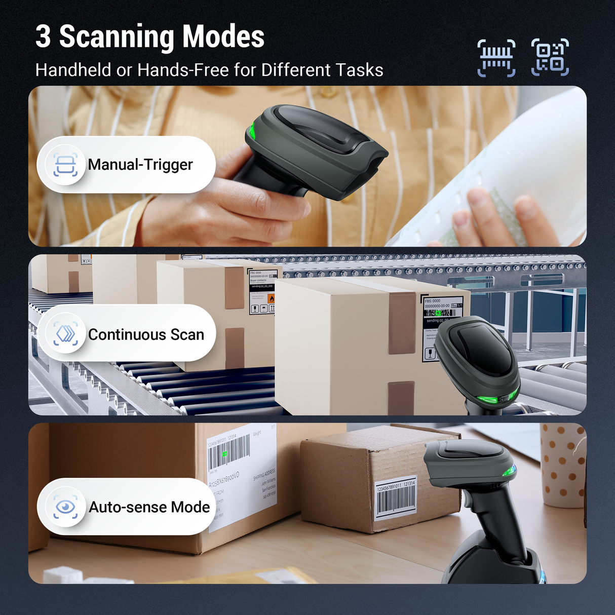 CS2290 2D Wireless Barcode Scanner with Cradle
