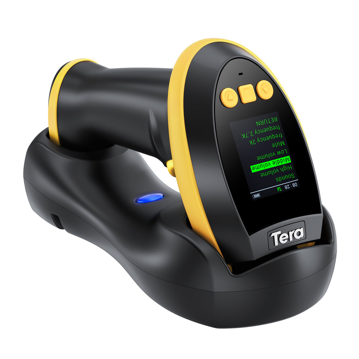 HW0009 2D BarCode Scanner with Display Screen Yellow