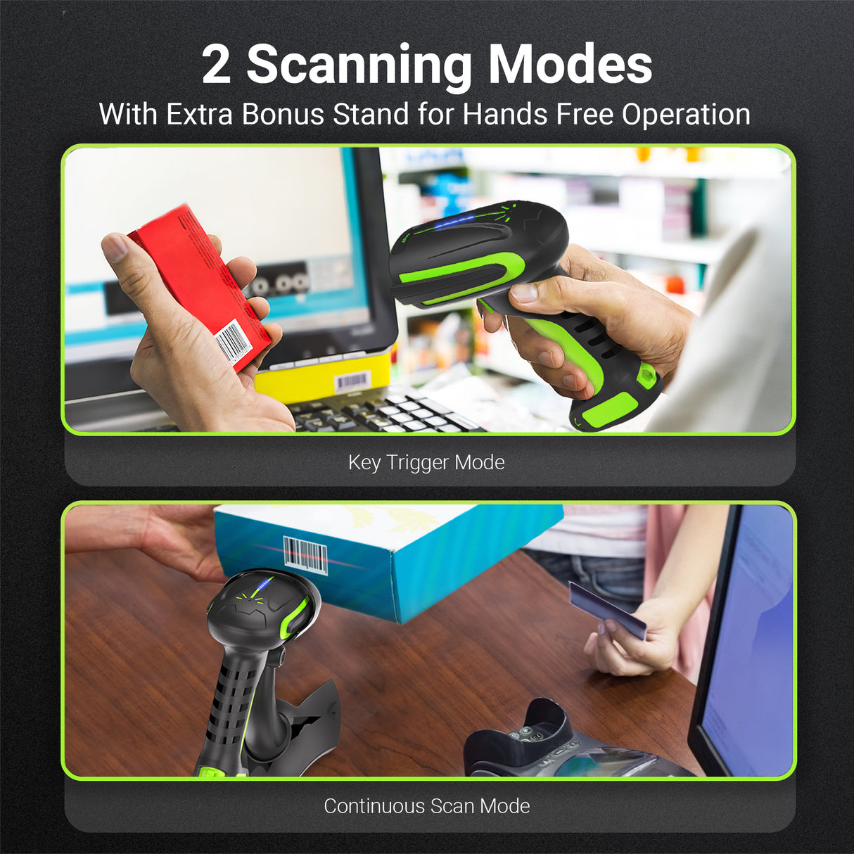 8100 Industrial 2D Handheld BarCode Scanner Green