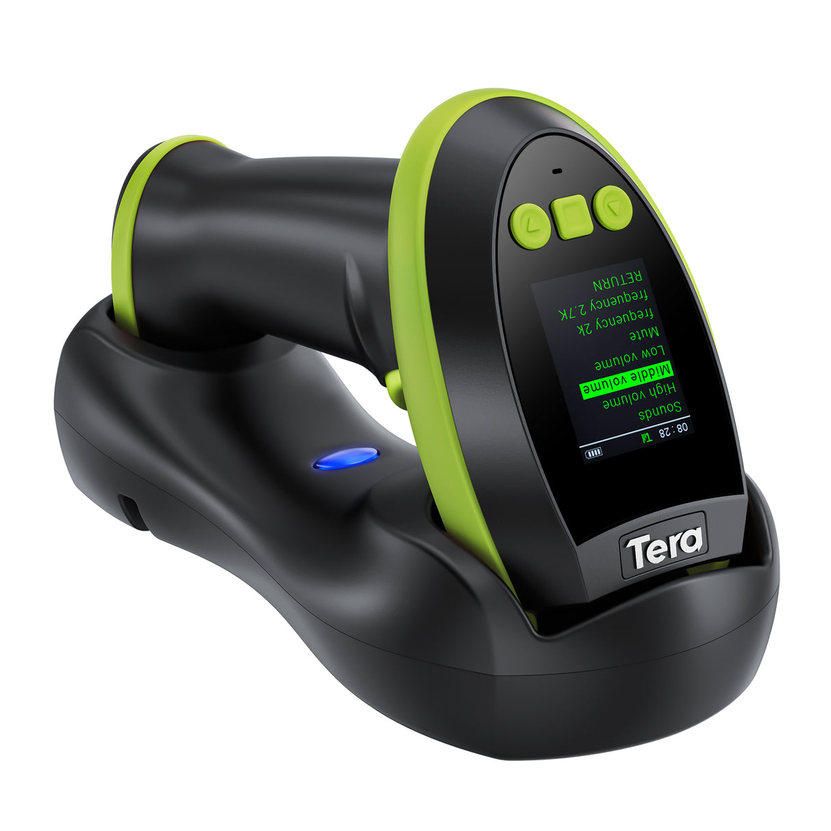 HW0009 2D BarCode Scanner with Display Screen Green