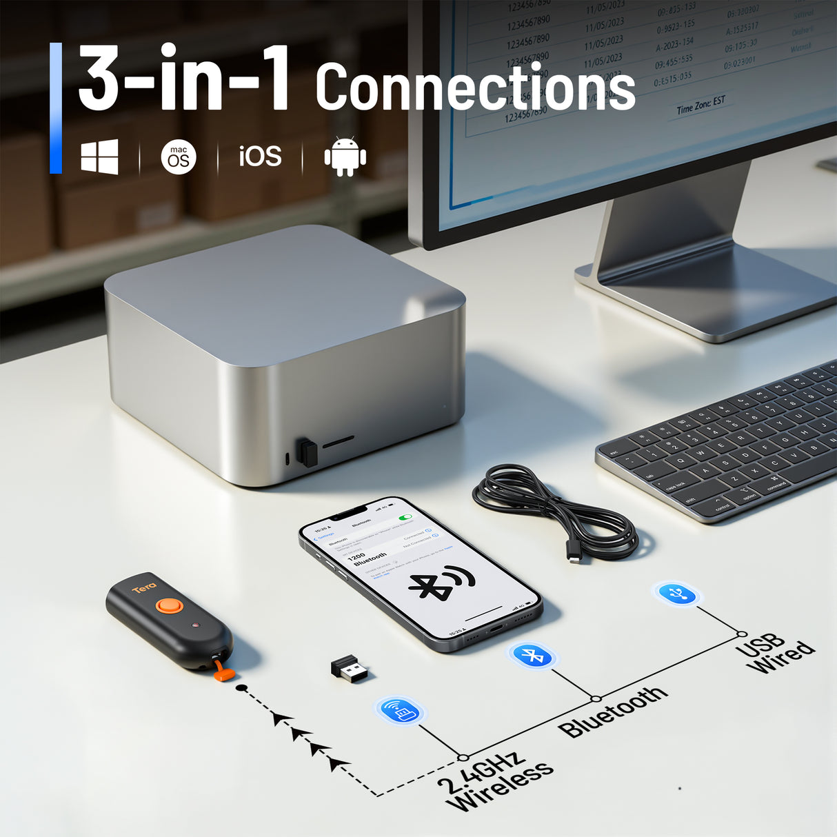 1200 2D Portable Barcode Scanner
