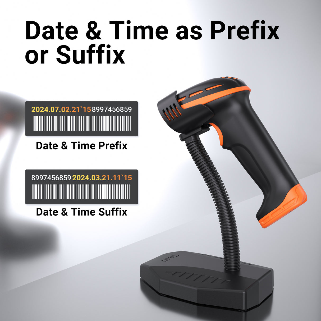 D6100 Pro 2D Wireless Barcode Scanner with Stand Orange