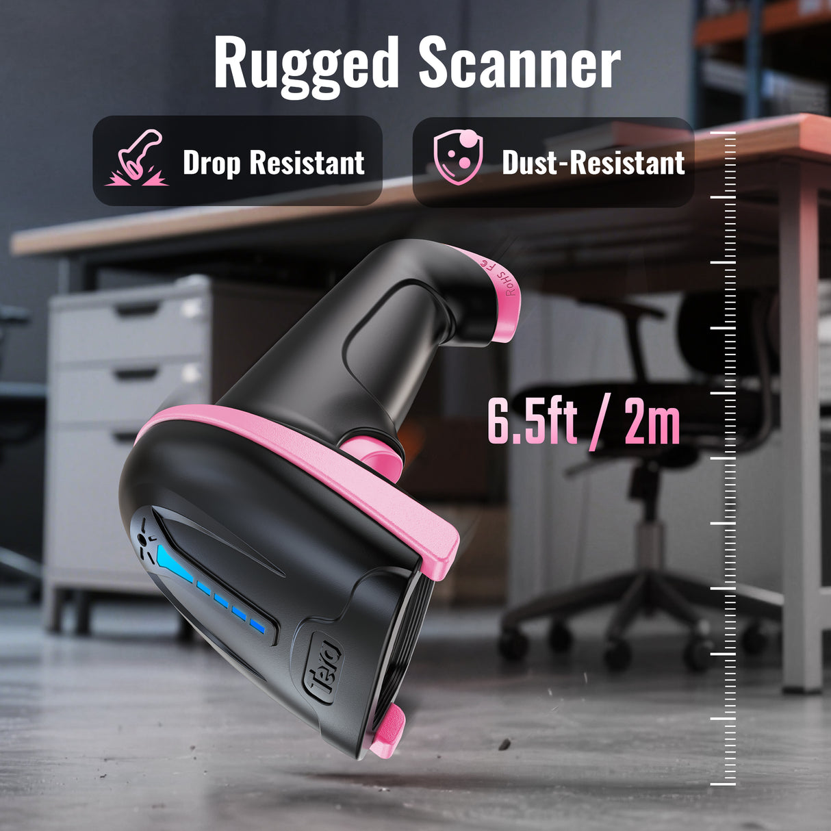 tera-5100-laser-1d-wireless-barcode-scanner-pink-rugged-scanner