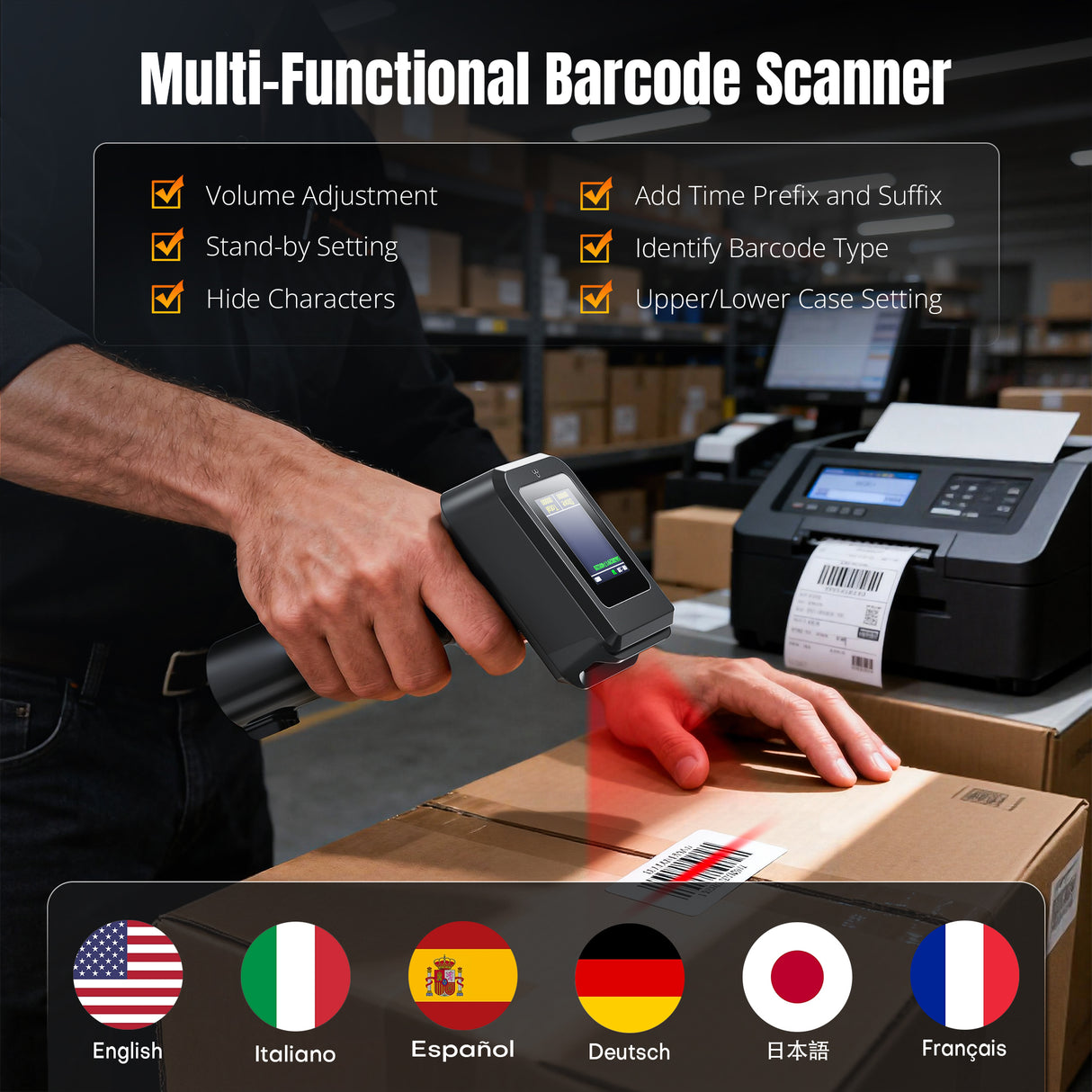 HW0006Pro 2D Wireless Barcode Scanner with Display Screen