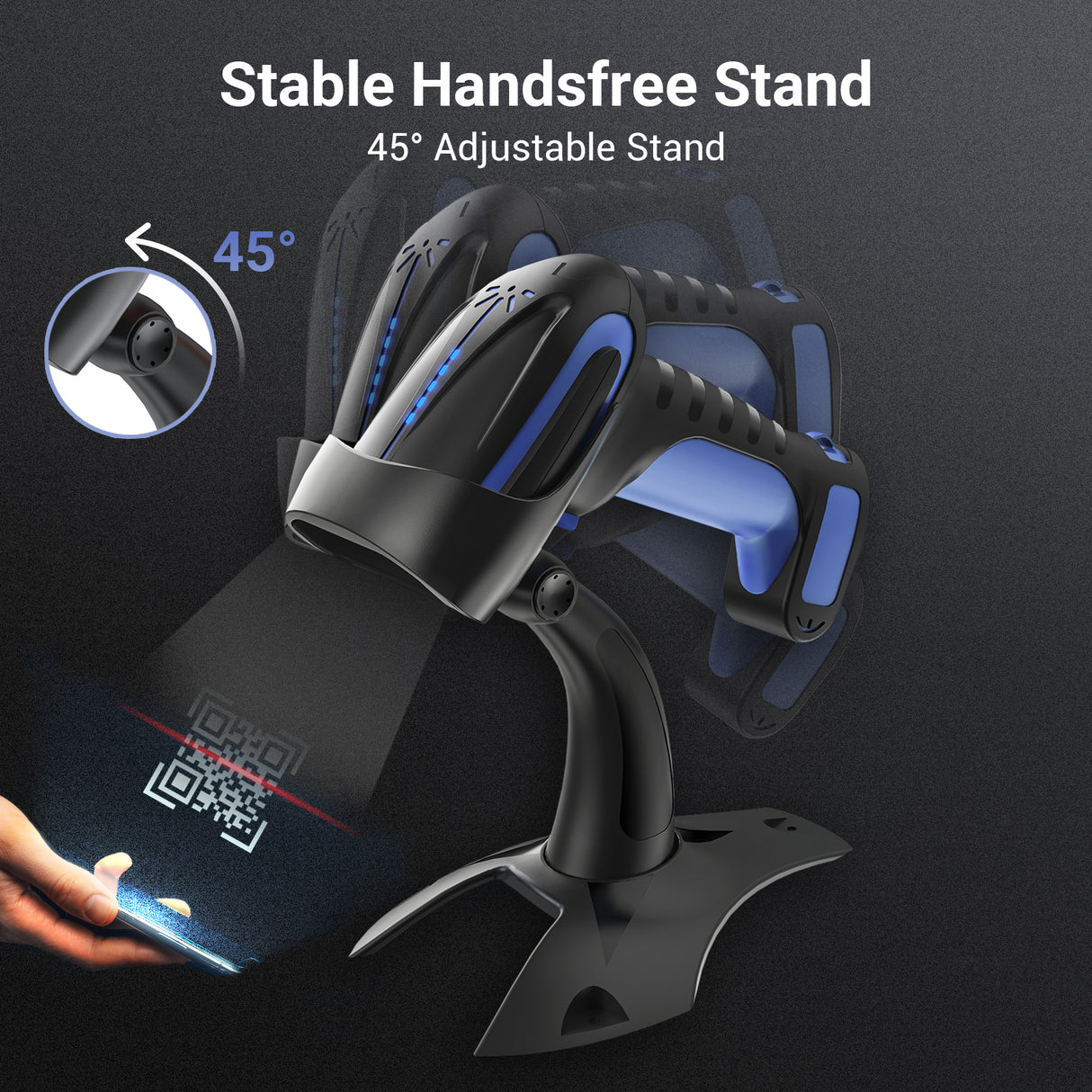 8100 Industrial 2D Handheld BarCode Scanner Deep Blue