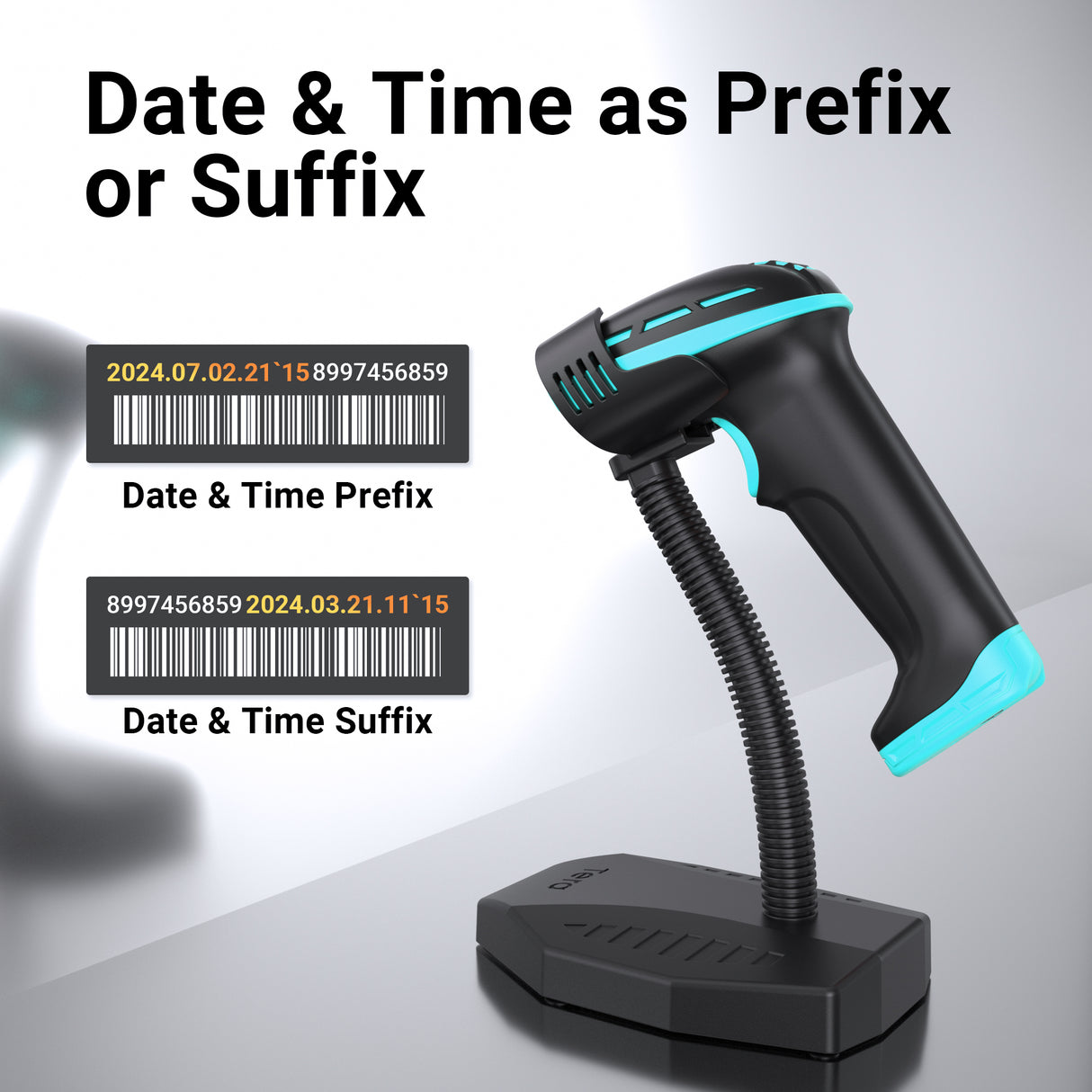 D6100 Pro 2D Wireless Barcode Scanner with Stand Blue