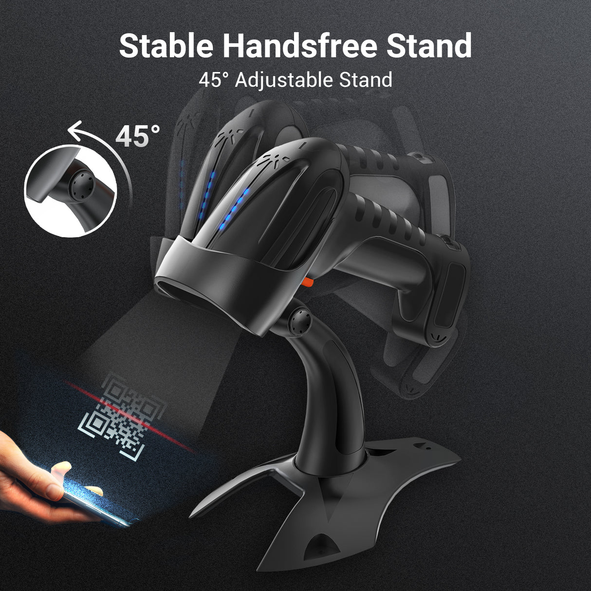 8100 Industrial 2D Handheld BarCode Scanner Black