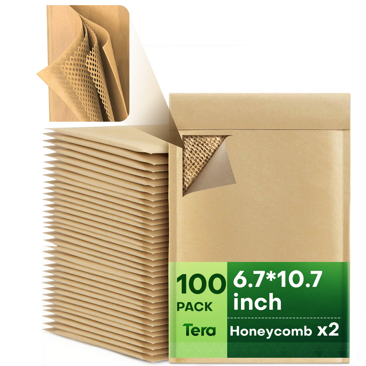 6# 100 Pack 4.8*8.7 inch Honeycomb Paper Padded Mailers