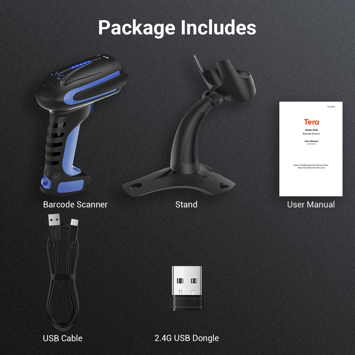 8100 Industrial 2D Handheld BarCode Scanner Deep Blue