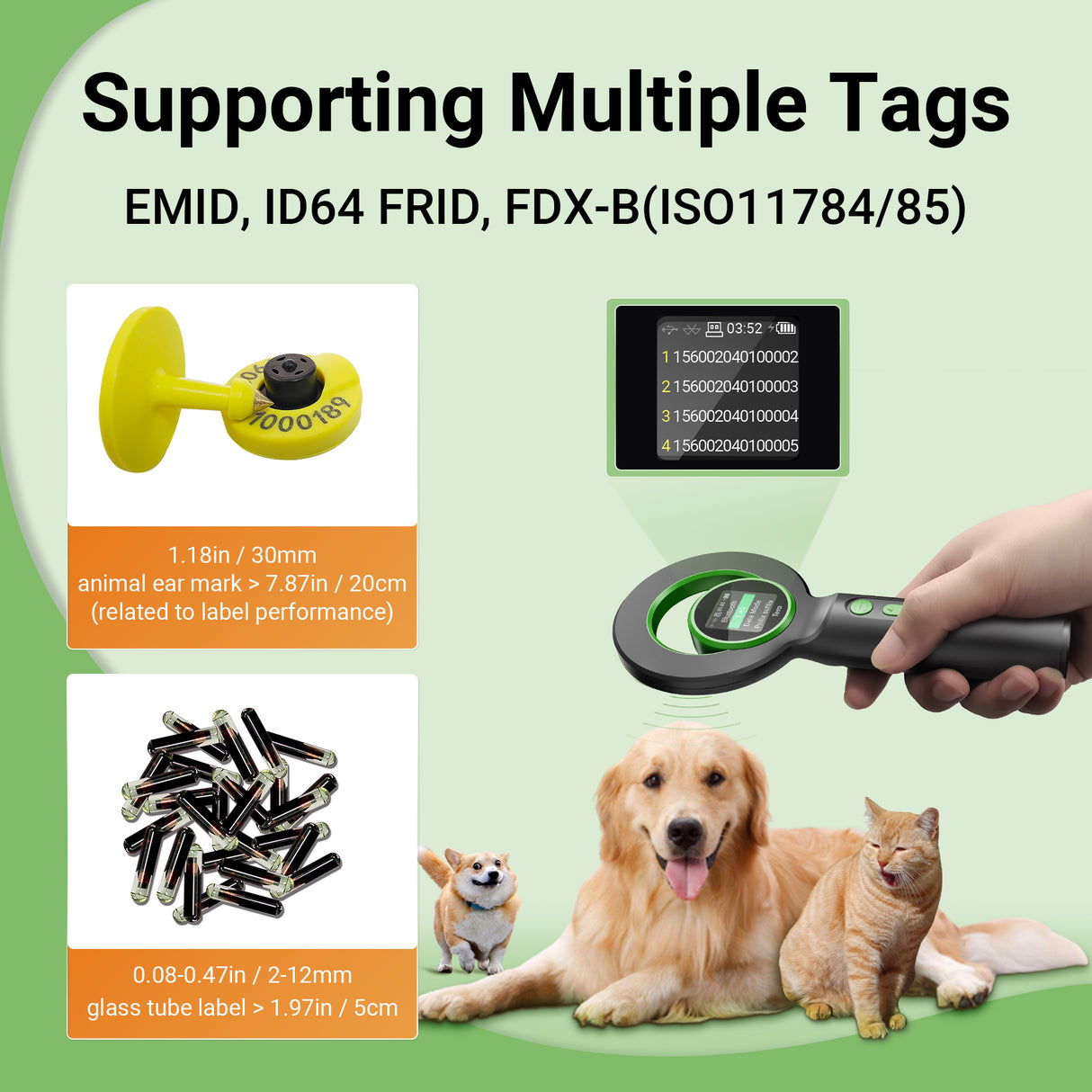 Tera Upgrade Pet Microchip Scanner H02