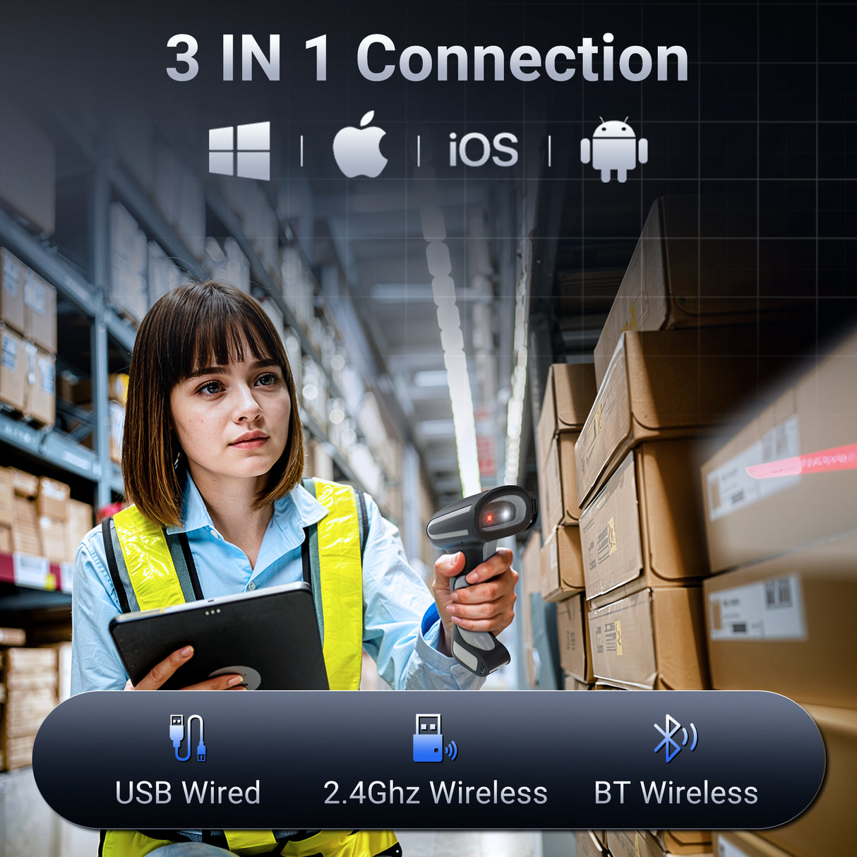 8100DPM Pro Wireless Barcode Scanner with Stand