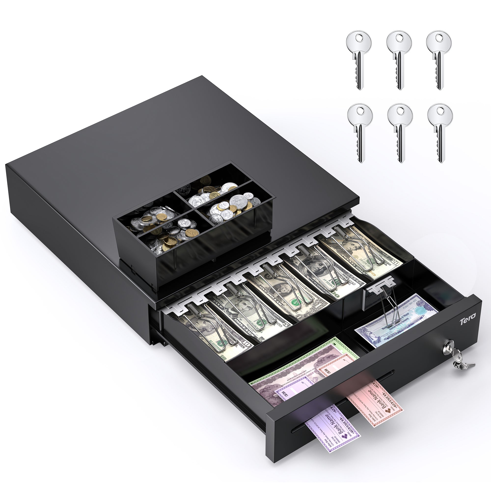 標本箱 鍵付き 白 金属製　Cash Register Drawer 標本箱 鍵付き 白 金属製 Cash Register Drawer