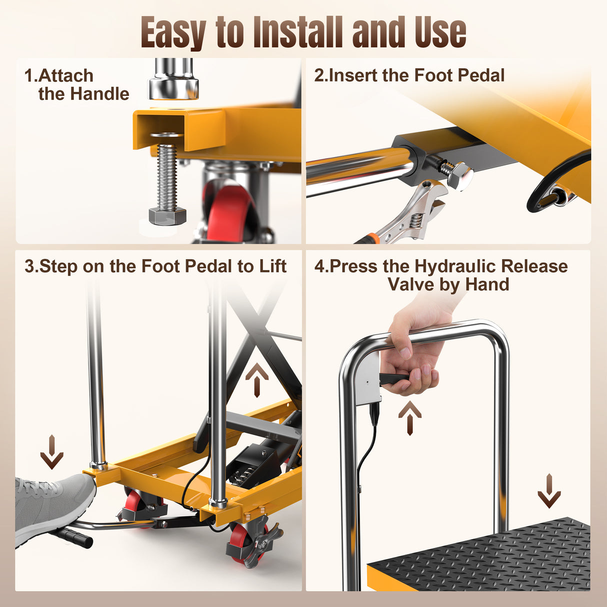 Hydraulic Lift Table Cart for Warehouse Material Handling