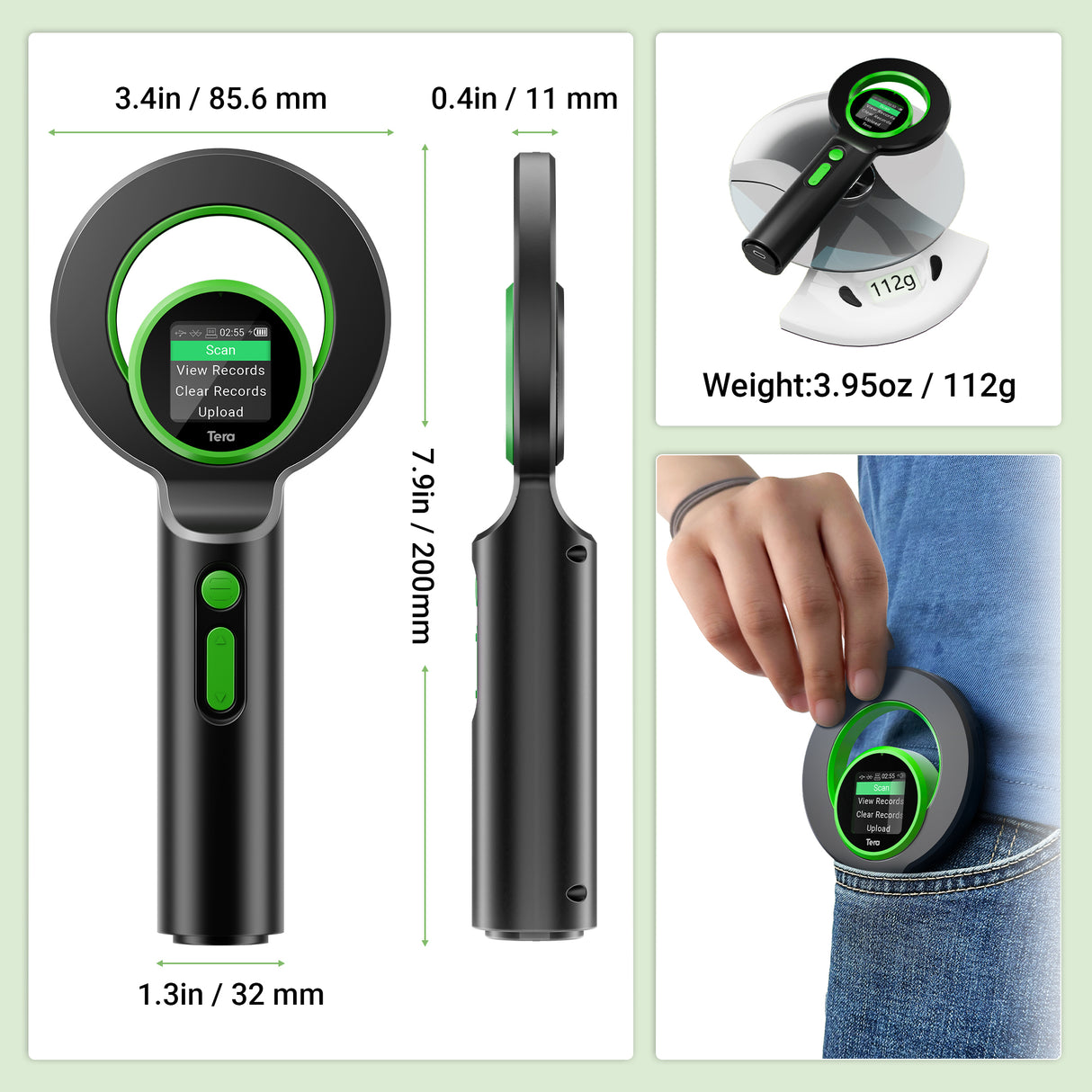 Tera Upgrade Pet Microchip Scanner H02