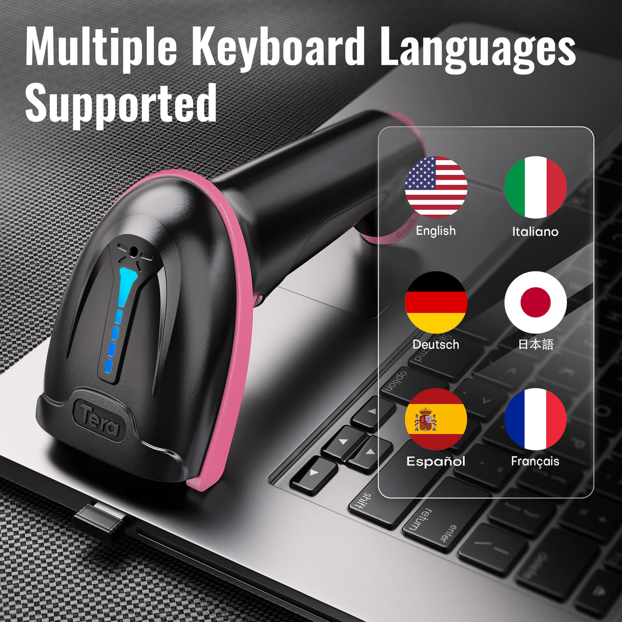 tera-5100-laser-1d-wireless-barcode-scanner-pink-multilingual