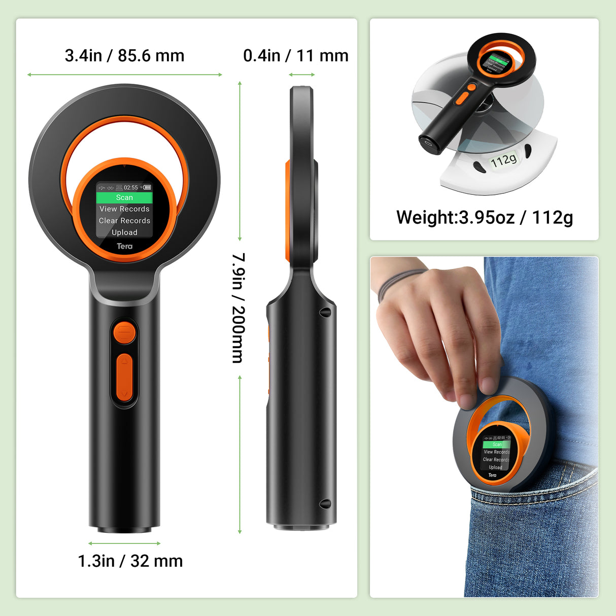 Tera Upgrade Pet Microchip Scanner H02