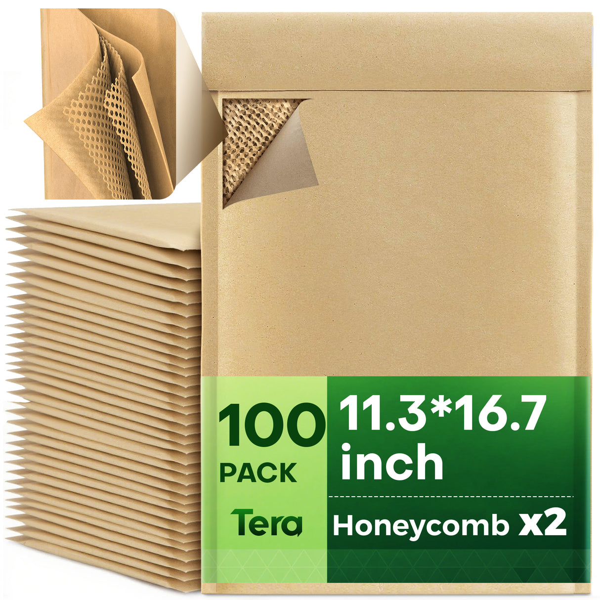 8# 100 Pack 4.8*8.7 inch Honeycomb Paper Padded Mailers
