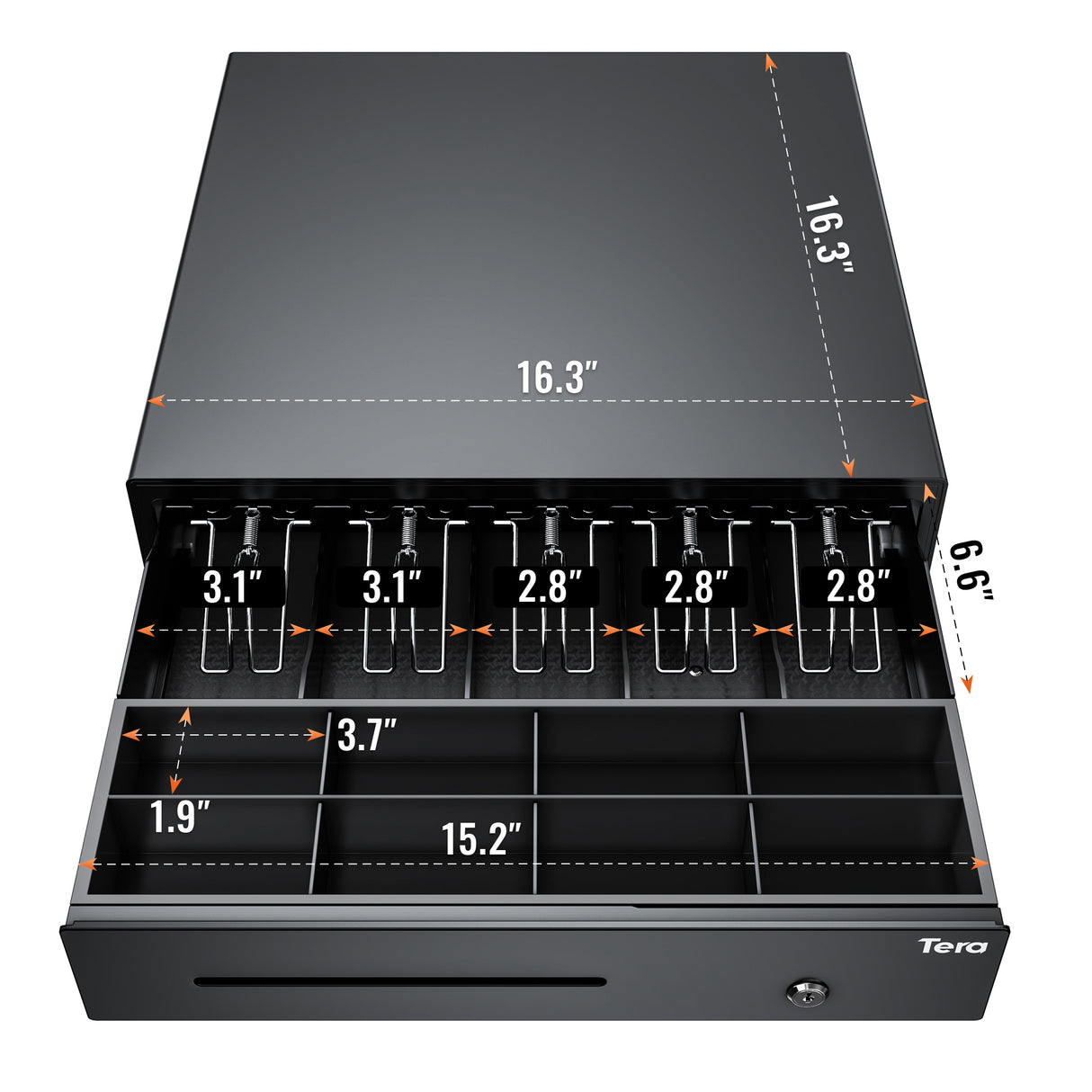 415A 16 inch 5 Bill 8 Coin Cash Drawer