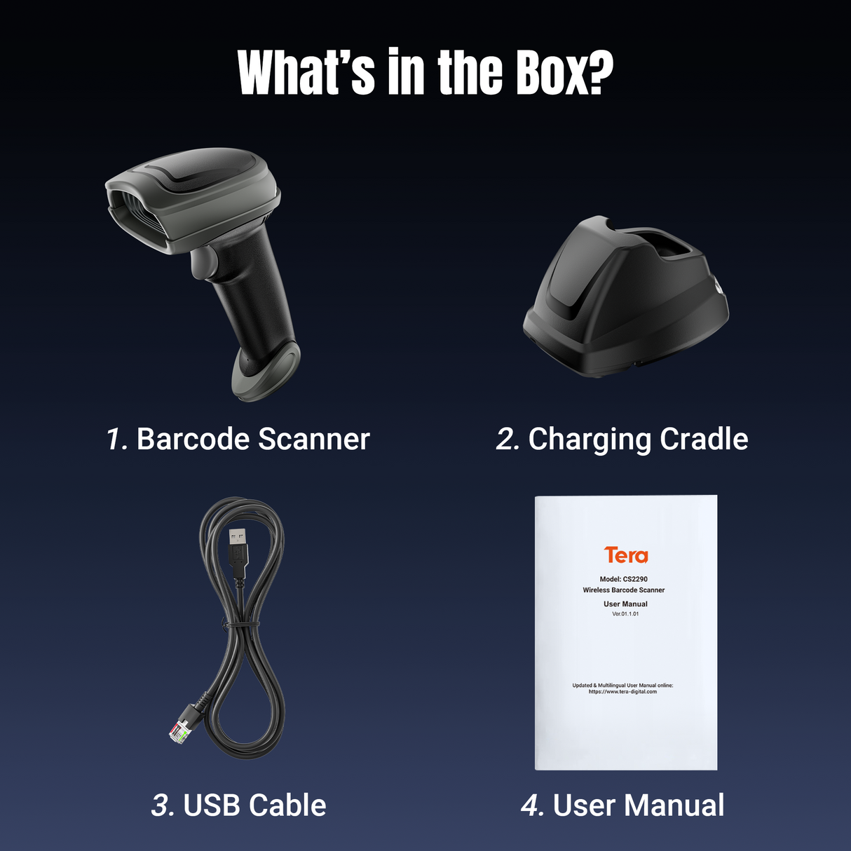 CS2290 2D Wireless Barcode Scanner with Cradle