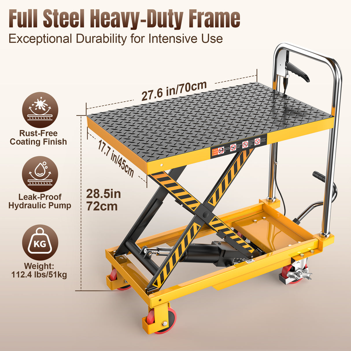 Hydraulic Lift Table Cart for Warehouse Material Handling