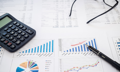 Financial reports with graphs and charts illustrating asset tracking software and management performance.