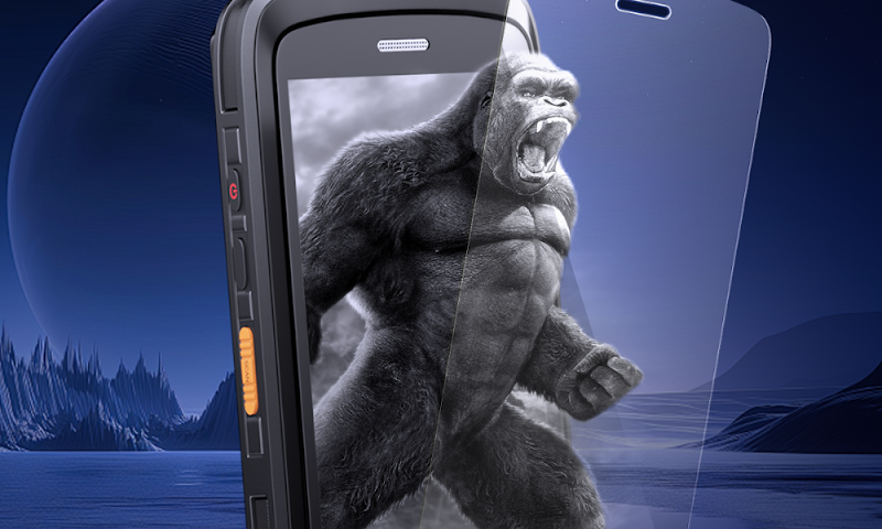 Rugged handheld device with sunlight readable display showing a high-contrast image in bright outdoor lighting.