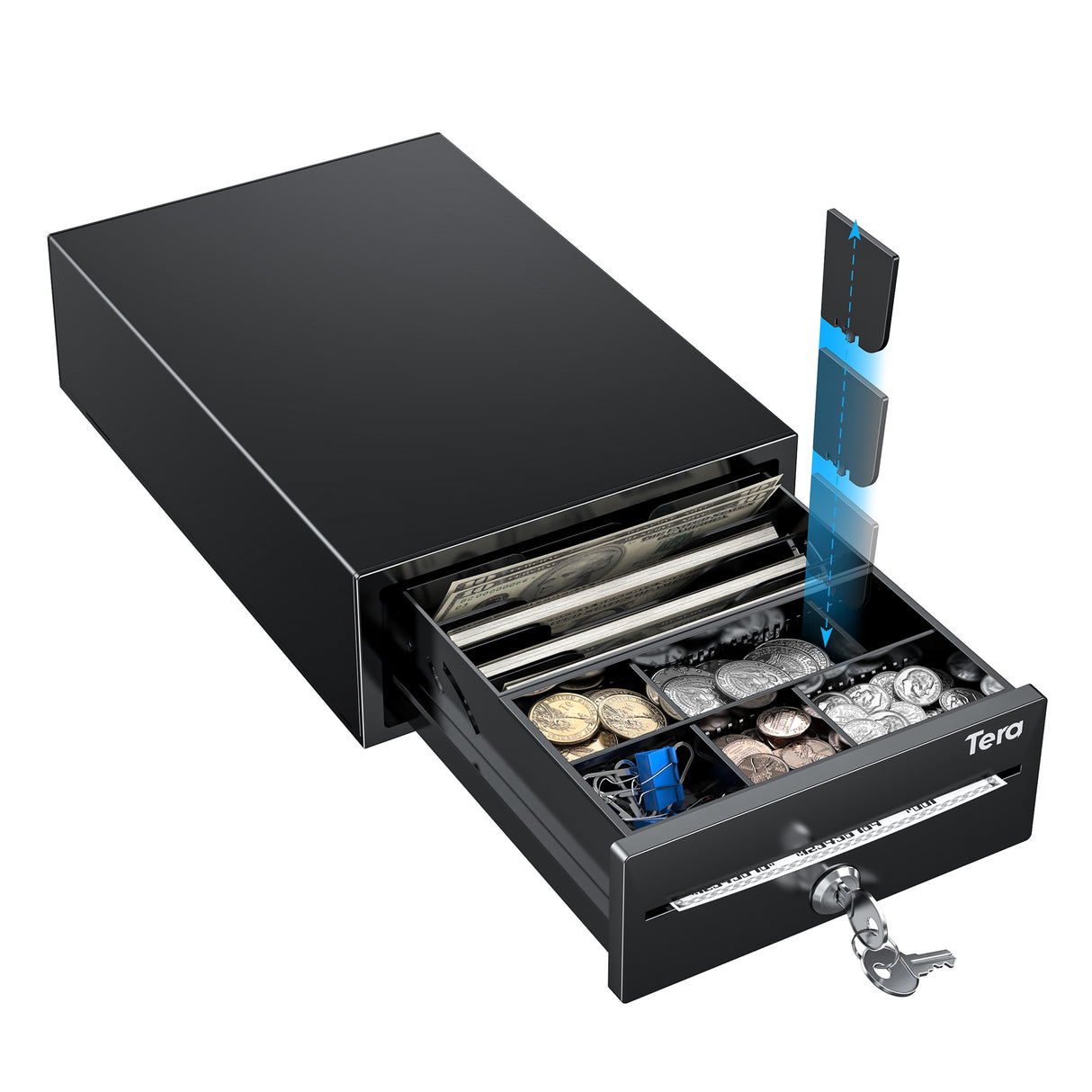 208 8 Inch 4 Bill 6 Coin Small Cash Drawer