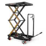 Hydraulic Lift Table Cart: 330lb Double Scissor 49.6" Lift Height
