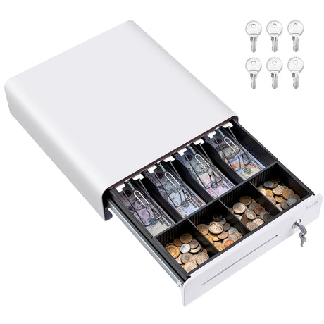 335R 13 inch 4 Bill 4 Coin Cash Drawer White