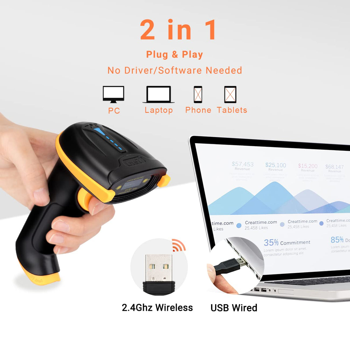 tera-5100-laser-1d-wireless-barcode-scanner yellow