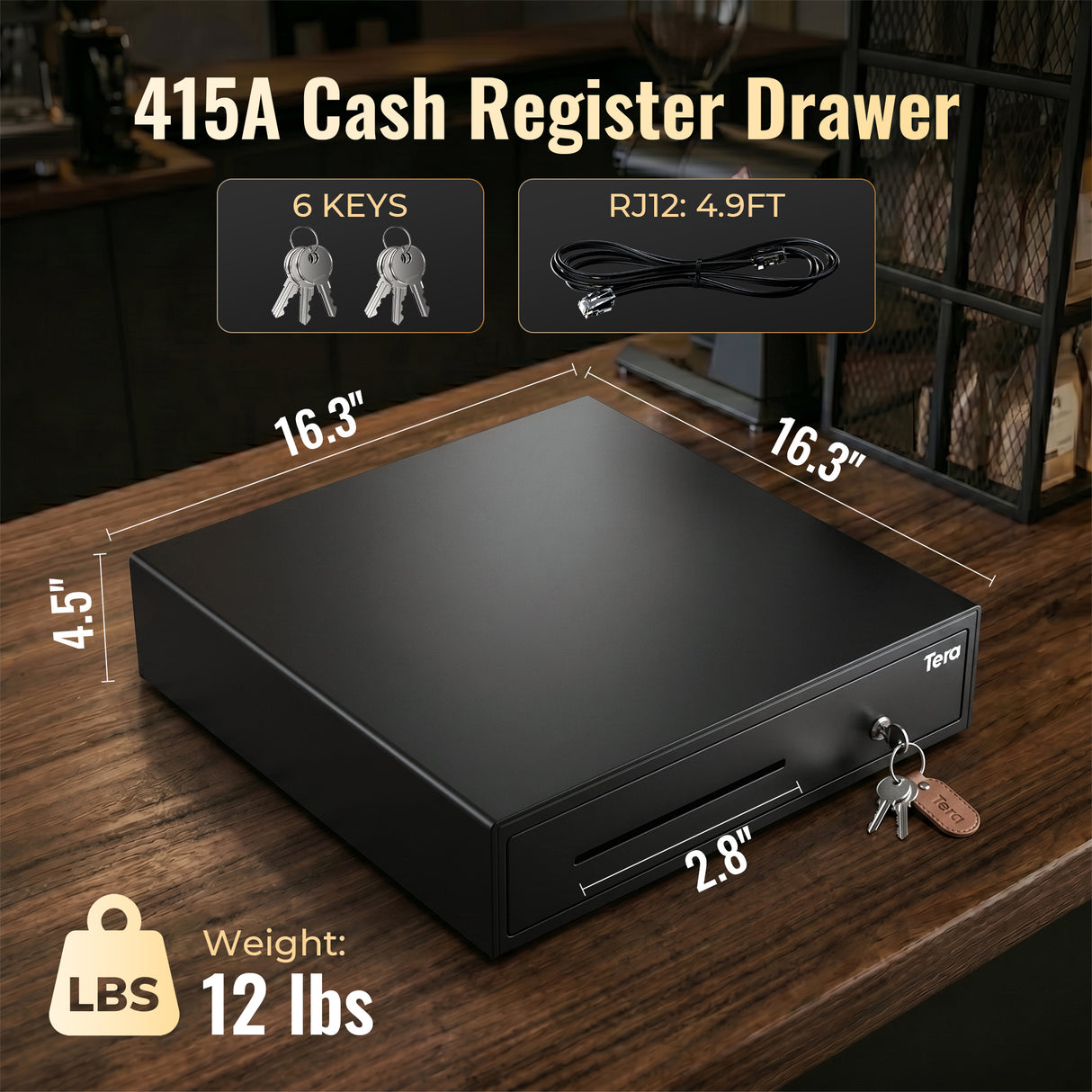 415A 16 inch 5 Bill 8 Coin Cash Drawer