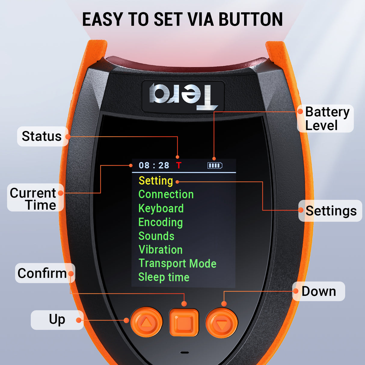 HW0009-Z 2D Wireless Barcode Scanner with Stand orange